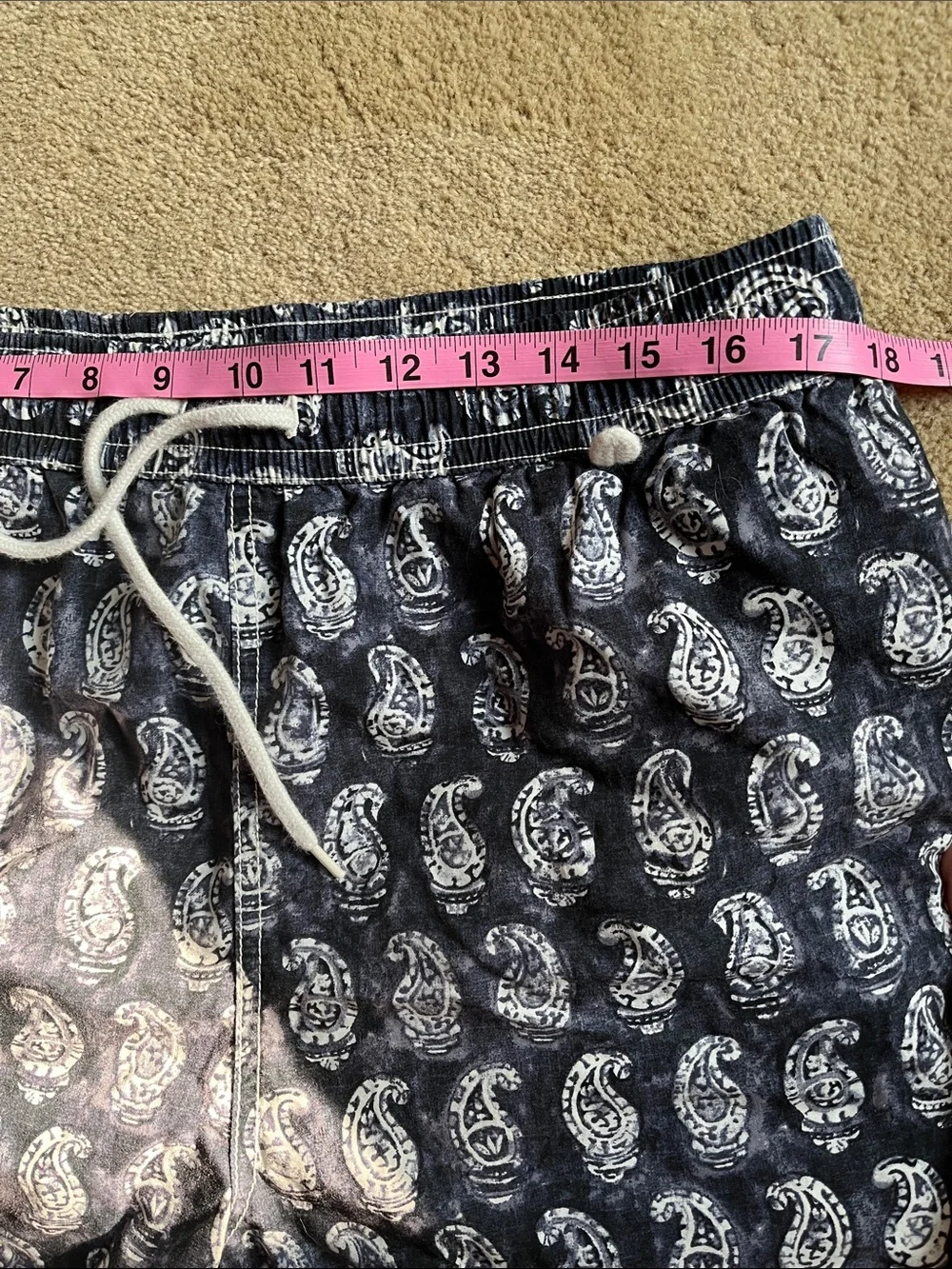 Polo by Ralph Lauren Black & White Paisley Swim Trunks